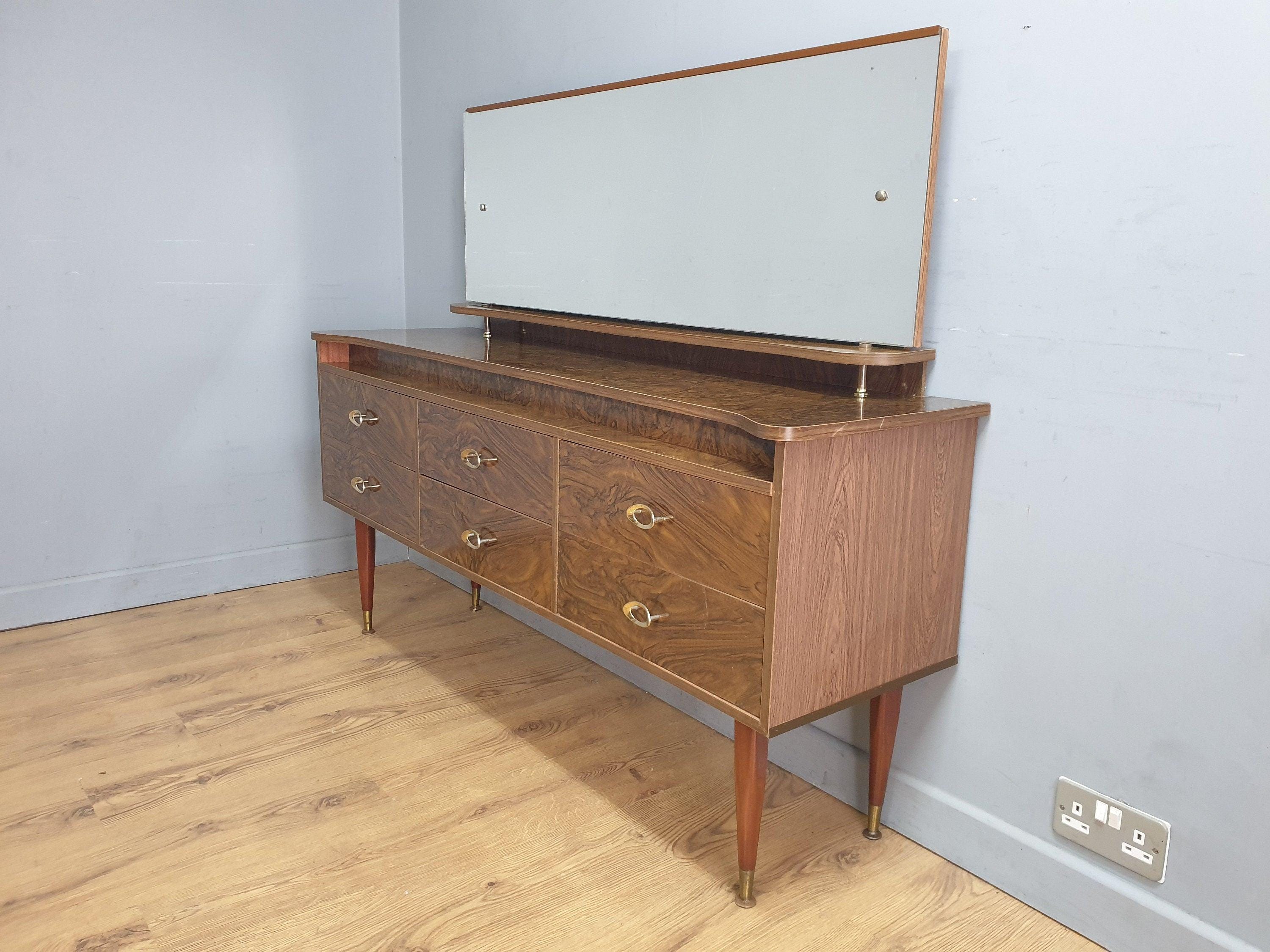 Mid Century Retro Formica Sideboard Long John Credenza Dressing Table Pin Legs