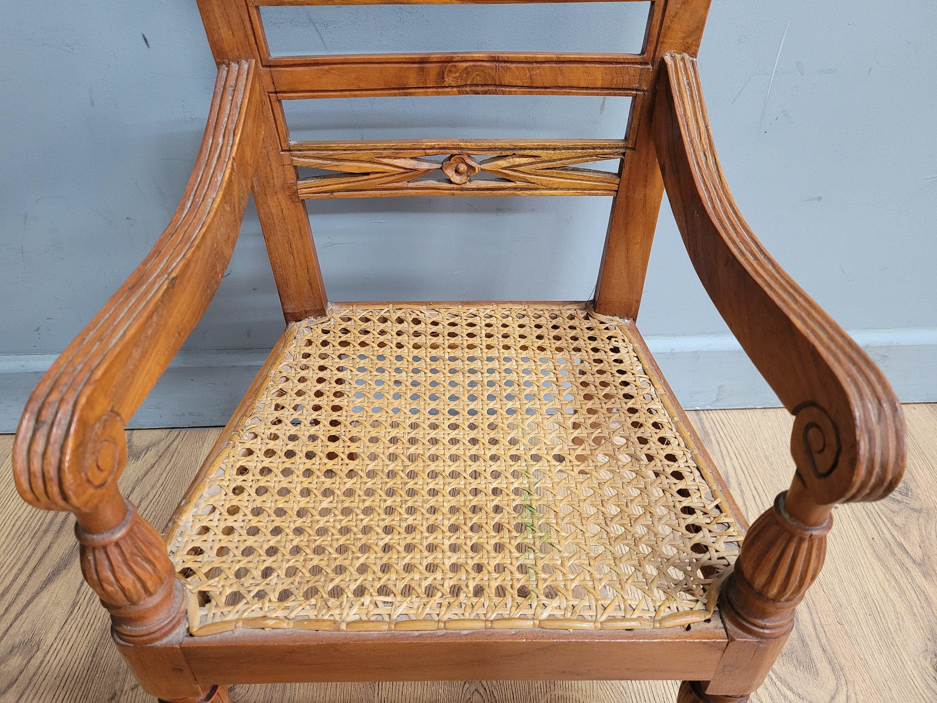 Antique C19th Century Bergere Apprentice Armchair Toy Chair