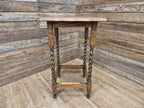 Vintage Barley Twist Pie Crust Oak Side Table Hall Table Plant Stand