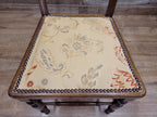 Antique Edwardian Hall Bedroom Chair Spindle Backed Floral Seat Fabric