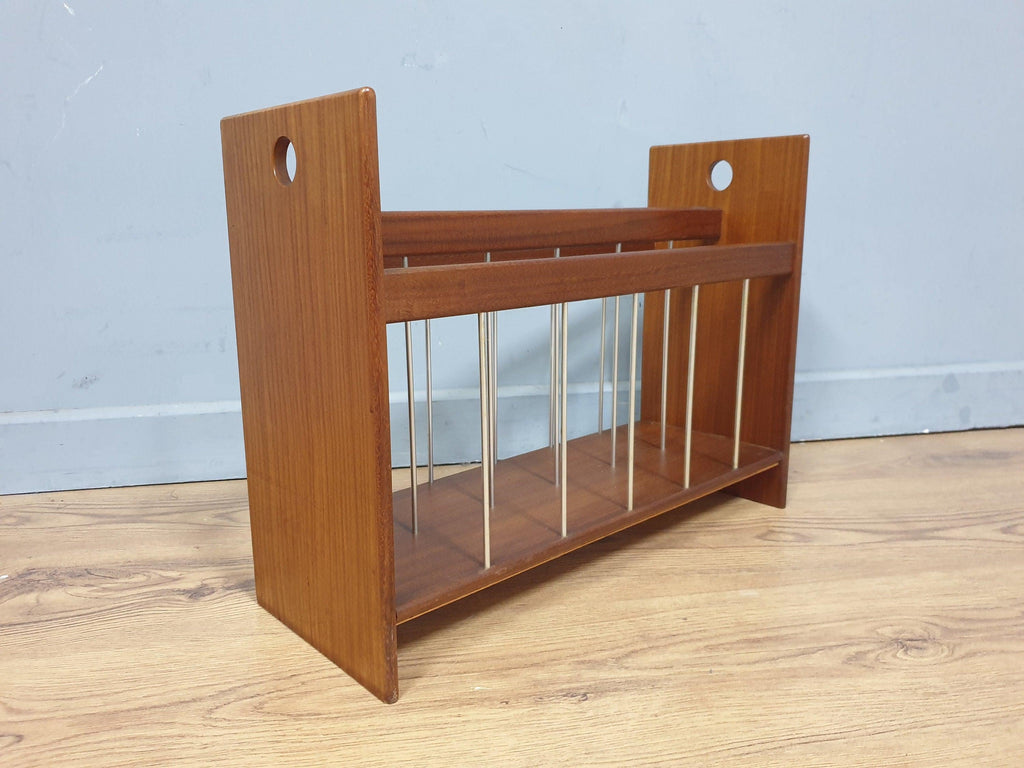 Mid Century Modern Danish Unique Teak Magazine Rack