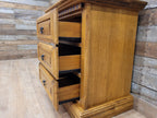 Vintage Rustic Pine Mexican Style Three Drawer Storage Chest