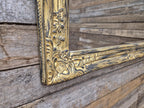 Vintage Distressed Gold & Black Framed Bevel Edged Over Mantle Wall Mirror