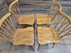 4 Mid Century Ercol 376 Blonde Candlestick Windsor Dining Chairs Vintage Retro