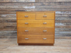 Mid Century M.O.D Industrial Teak Chest of Drawers 2 Over 3 Ex Military Storage