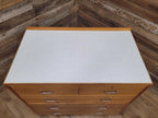 Mid Century M.O.D Industrial Teak Chest of Drawers 2 Over 3 Ex Military Storage
