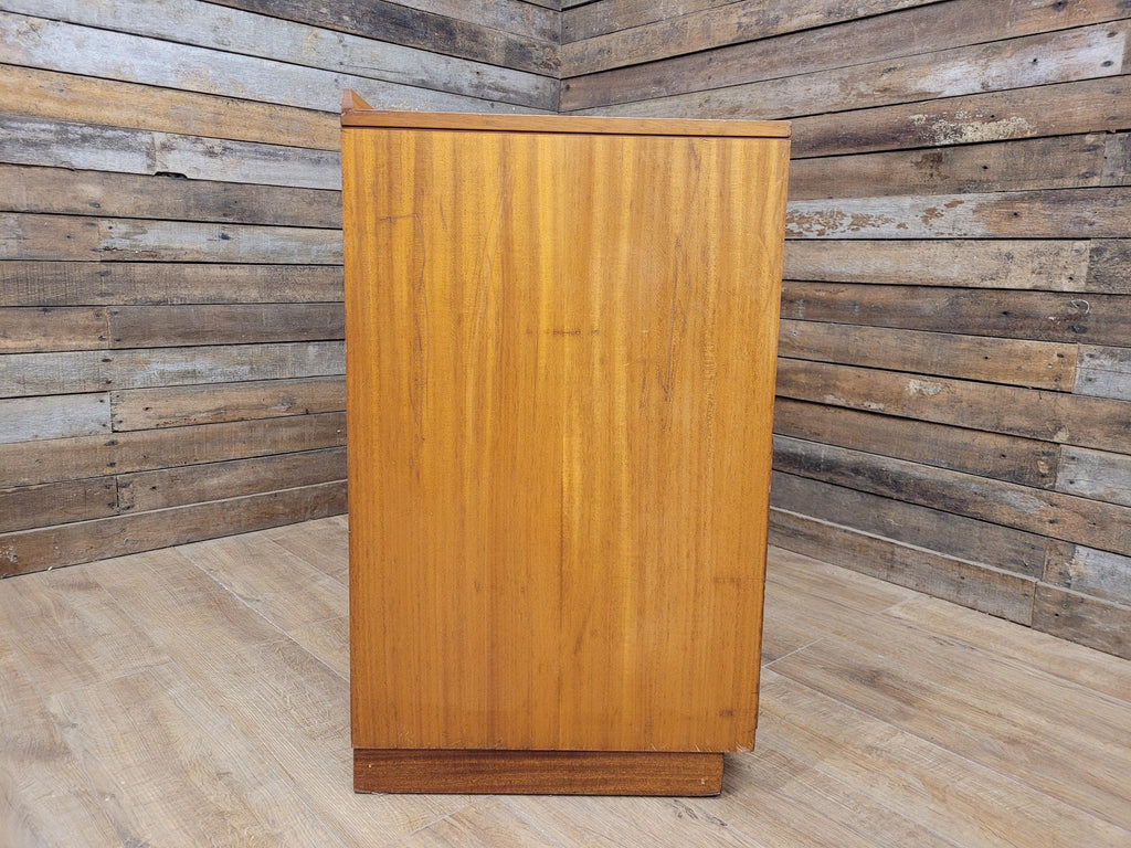 Mid Century M.O.D Industrial Teak Chest of Drawers 2 Over 3 Ex Military Storage