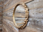 Vintage Circular Gold Wall Mirror Ornate Moulded Plaster Gilt Style