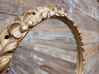 Vintage Circular Gold Wall Mirror Ornate Moulded Plaster Gilt Style