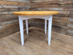 Painted Circular Solid Beech Block Blonde Country Farmhouse Table Removable Legs