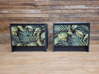 Pair of Hand-Painted Bedside Tables in Fusion Ash with Tropical Leaf Design