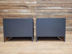 Pair of Hand-Painted Bedside Tables in Fusion Ash with Tropical Leaf Design