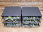 Pair of Hand-Painted Bedside Tables in Fusion Ash with Tropical Leaf Design