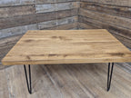 Mid Century Style Industrial Hairpin Leg Coffee Table Rustic Solid Oak Unique