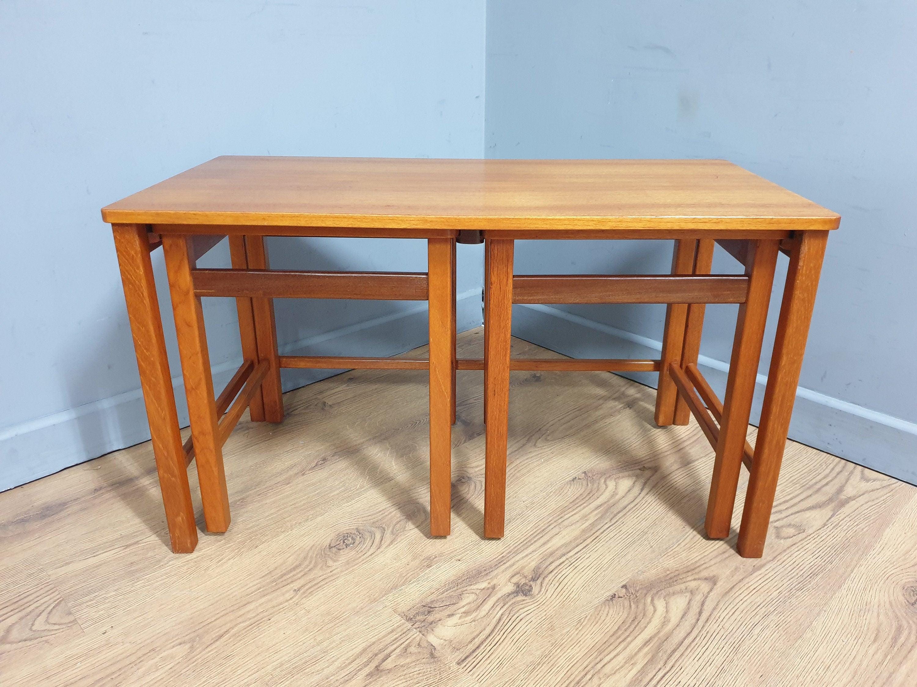 Mid Century Teak Nest of Coffee Table Retro Chic