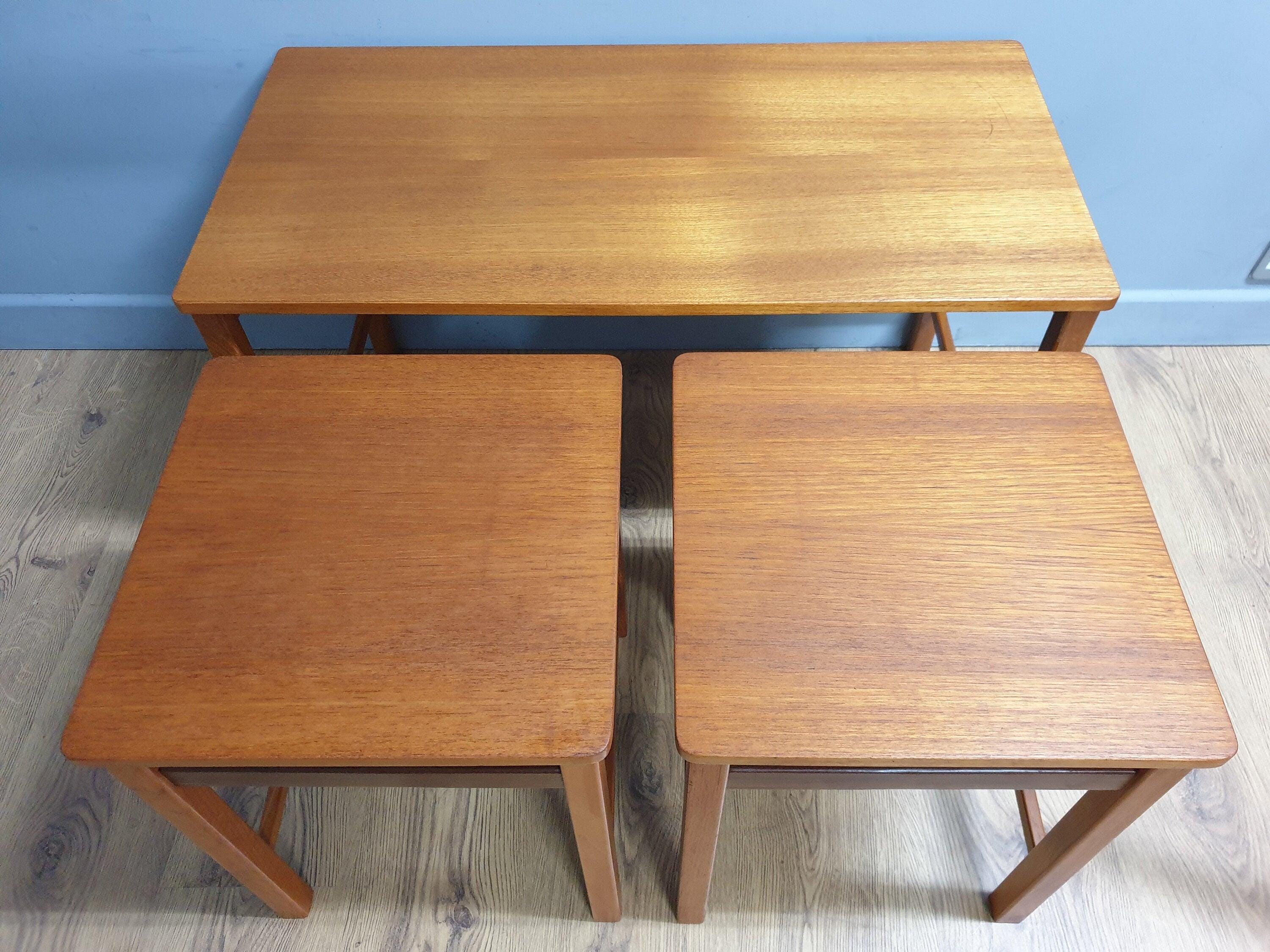 Mid Century Teak Nest of Coffee Table Retro Chic