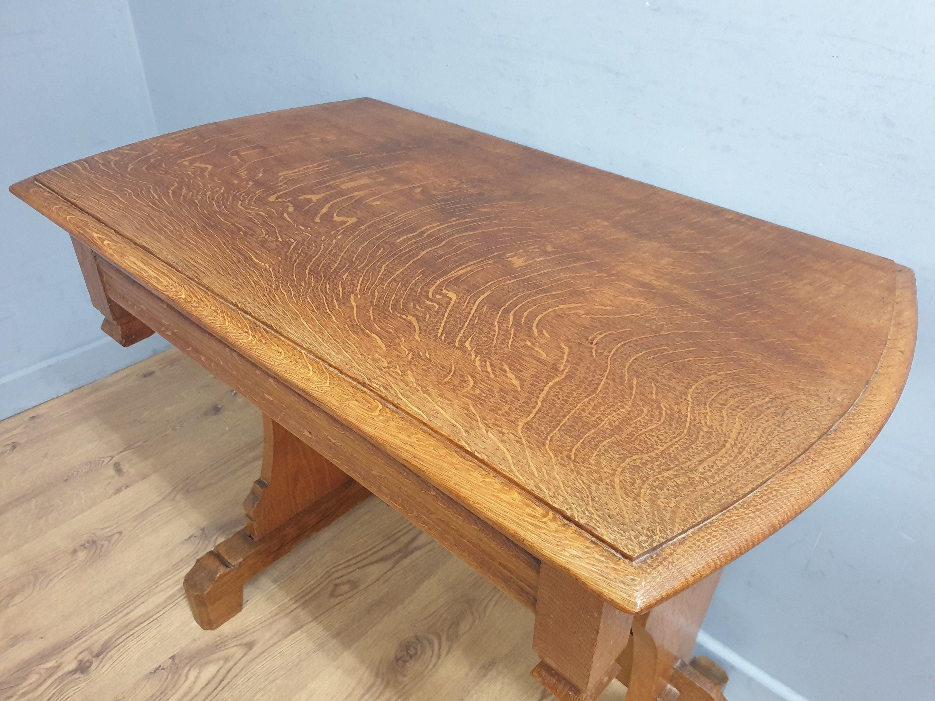 Vintage Arts & Crafts Style Oak Console Table Beautifully Crafted Desk