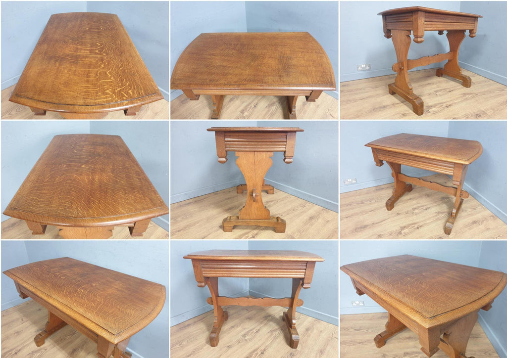 Vintage Arts & Crafts Style Oak Console Table Beautifully Crafted Desk