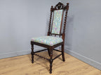 Antique Victoria Mahogany Ornately Carved Barley Twist Hall Chair Bedroom