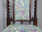 Antique Victoria Mahogany Ornately Carved Barley Twist Hall Chair Bedroom