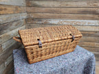 Vintage Wicker Picnic Basket Log Basket Toy Chest