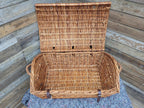 Vintage Wicker Picnic Basket Log Basket Toy Chest