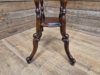 Antique Two Tier Mahogany Torchiere Jardiniere Plant Stand Barley Twist Feature