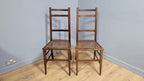 Pair of Antique Mahogany Bedroom Hall Chairs Bergere Seats c19th