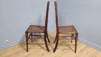 Pair of Antique Mahogany Bedroom Hall Chairs Bergere Seats c19th