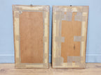 Mid Century Pair of Teak Wall Hangings Teak Framed Lady Figures Retro Chic
