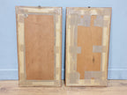 Mid Century Pair of Teak Wall Hangings Teak Framed Lady Figures Retro Chic