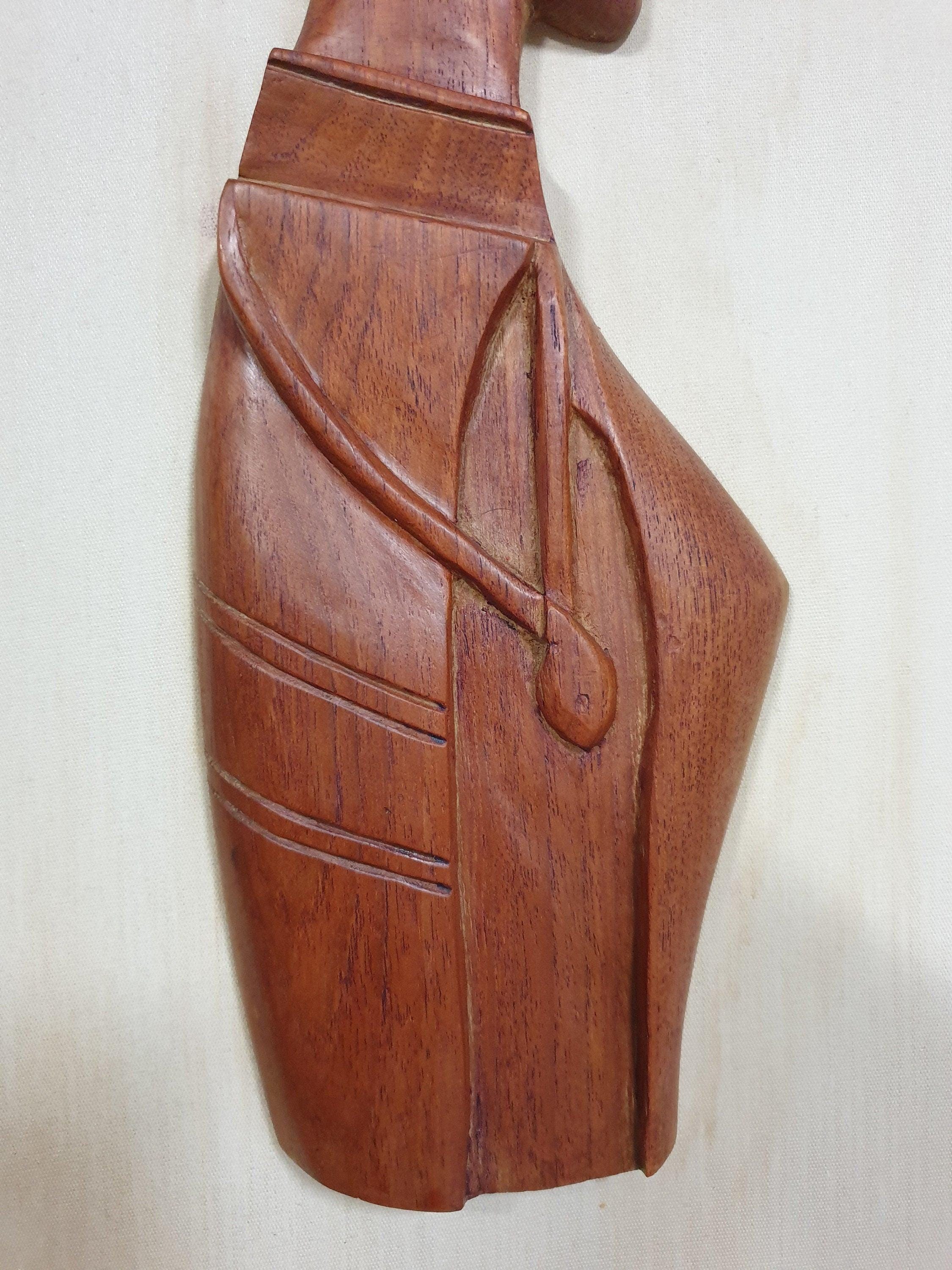 Mid Century Pair of Teak Wall Hangings Teak Framed Lady Figures Retro Chic