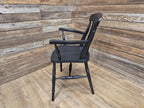 Vintage Country House Midnight Black Painted Lath Back Carver Windsor Chair