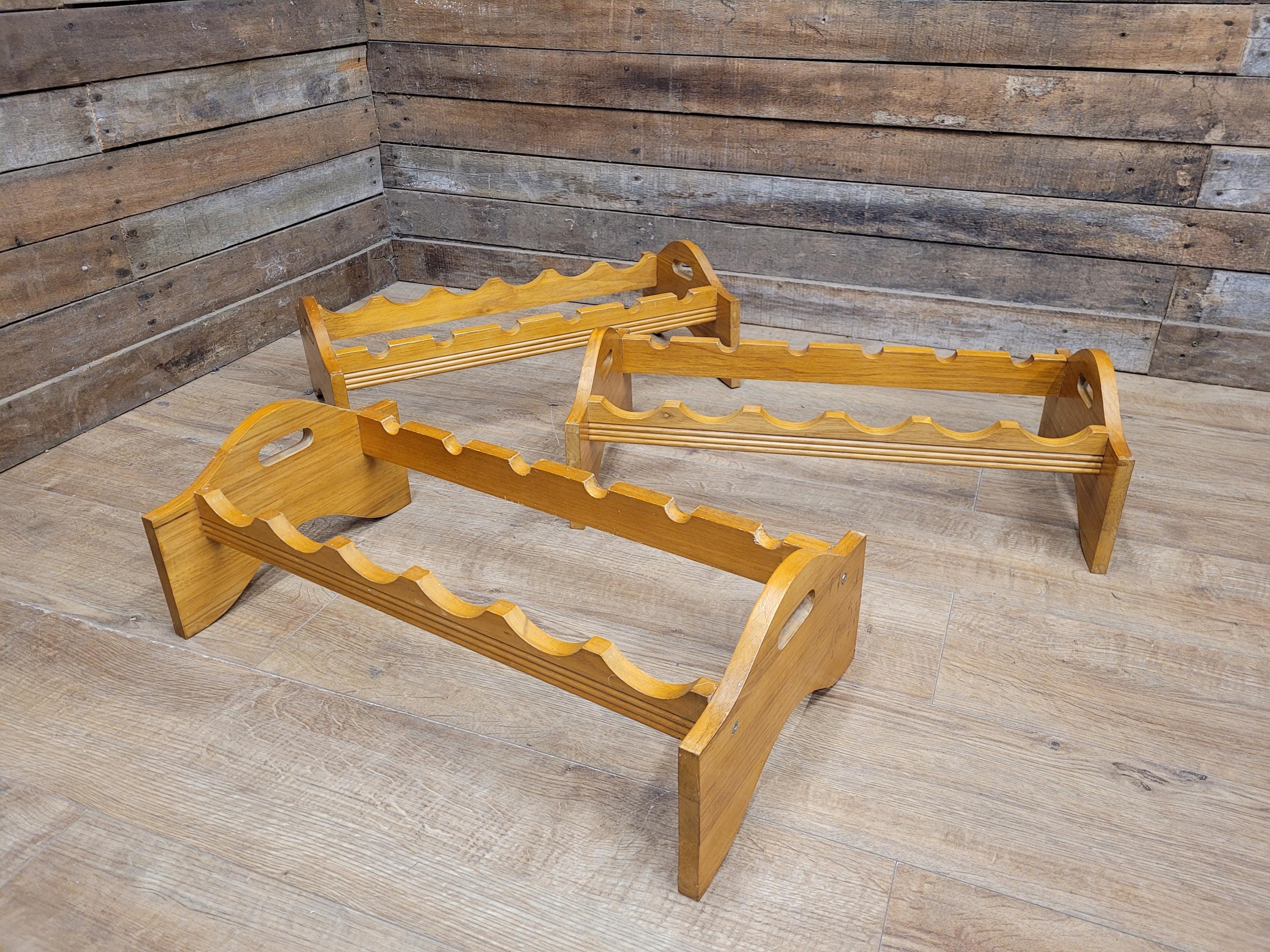 Vintage Rustic Pine Modular Wine Rack Storage Bottle Rack