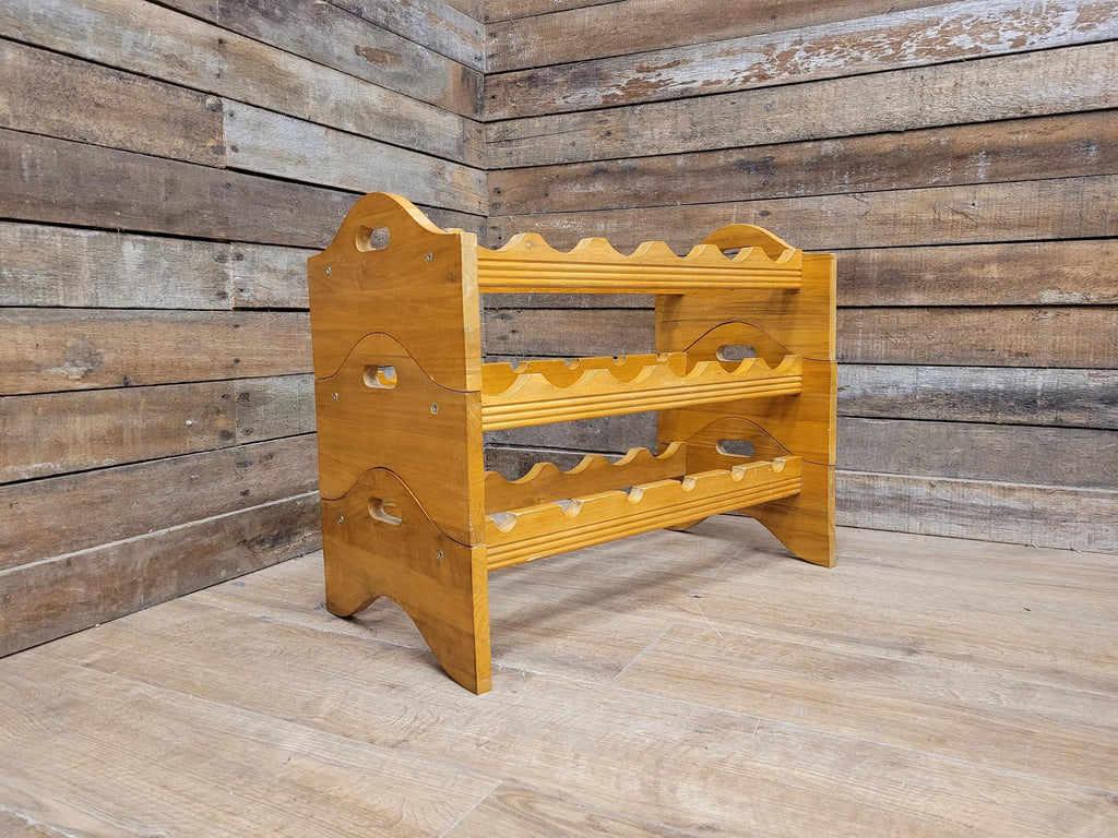 Vintage Rustic Pine Modular Wine Rack Storage Bottle Rack