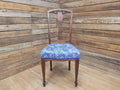 Edwardian Deep Buttoned Seat Inlaid Framed Hall Bedroom Chair William Morris