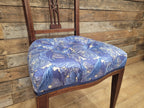 Edwardian Deep Buttoned Seat Inlaid Framed Hall Bedroom Chair William Morris