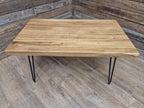 Industrial Mid Century Style Hairpin Leg Coffee Table Rustic Solid Oak Unique