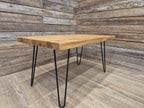 Industrial Mid Century Style Hairpin Leg Coffee Table Rustic Solid Oak Unique