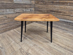 Mid Century Wood Coffee Table Black Tapered Legs Retro Scandinavian Style