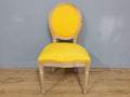 Vintage Country House Bedroom Hall Chair Upholstered Yellow Fabric