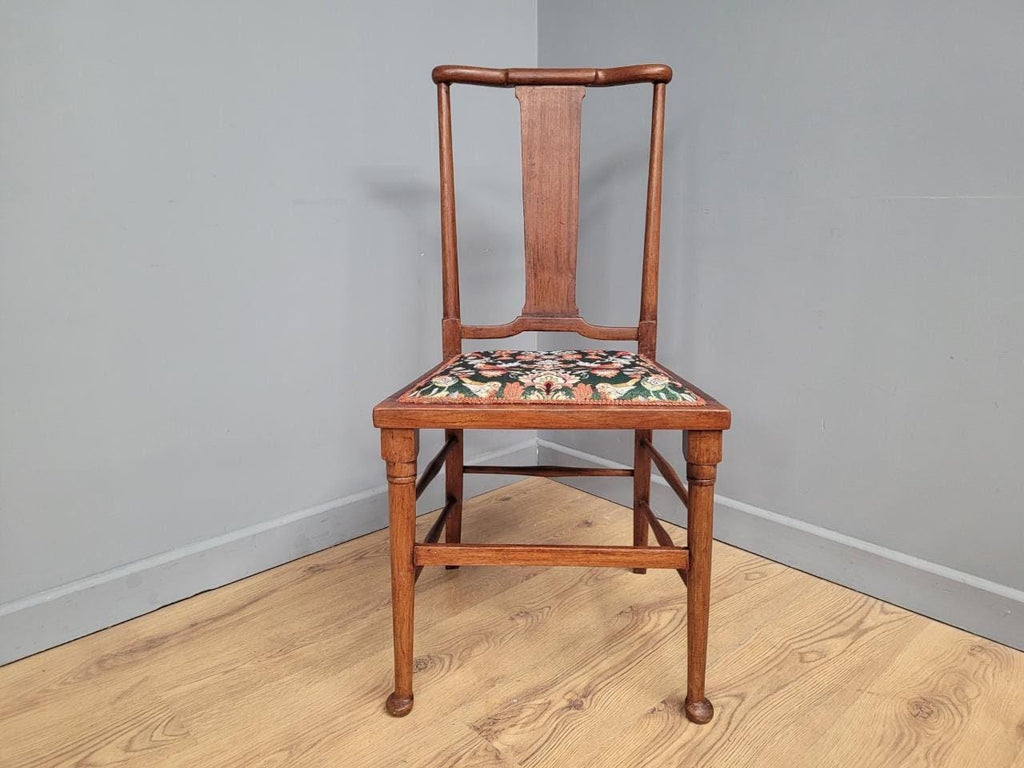Antique Arts And Crafts Wood Framed Hall Bedroom Chair