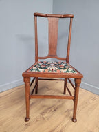 Antique Arts And Crafts Wood Framed Hall Bedroom Chair