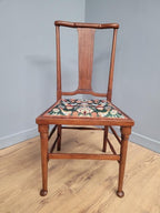 Antique Arts And Crafts Wood Framed Hall Bedroom Chair