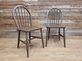 Vintage Pair Of Painted Stick Back Bow Back Windsor Kitchen Chairs