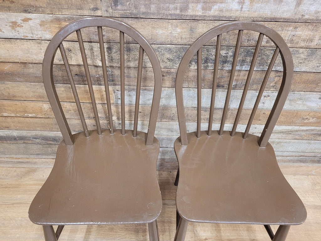 Vintage Pair Of Painted Stick Back Bow Back Windsor Kitchen Chairs