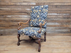 Antique Carved French Style Armchair Morris Bird Grande Throne Chair