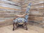 Antique Carved French Style Armchair Morris Bird Grande Throne Chair