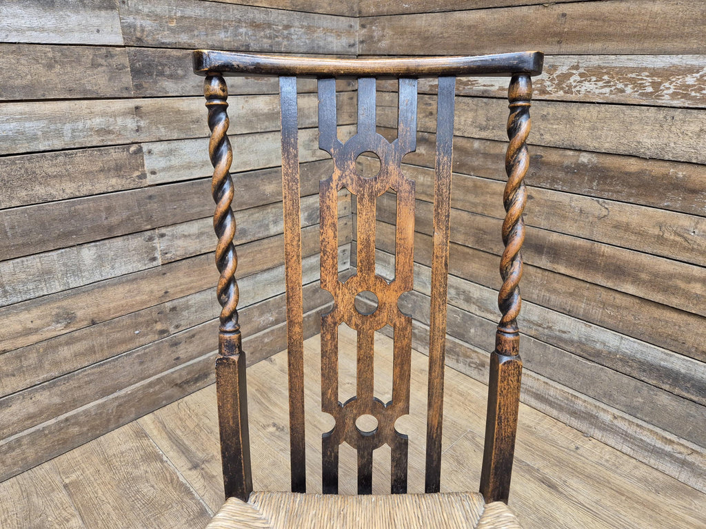 Antique Petite Oak Arts & Craft Barley Twist Great Patina
