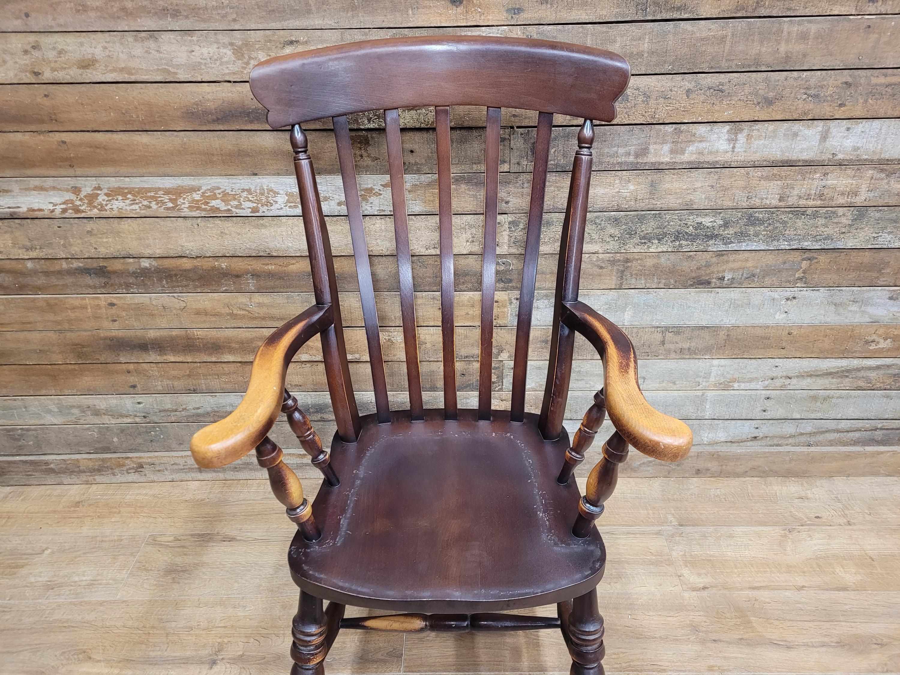 Vintage Country House Lath Back Grandfather Windsor Carver Chair